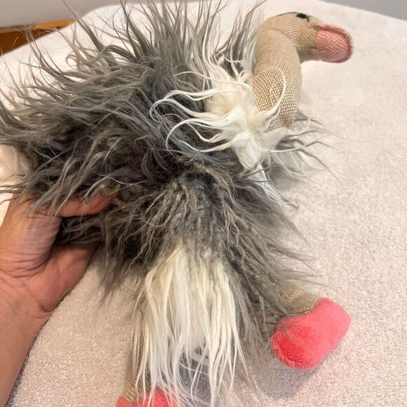 Anthropologie Furry Ostrich Bird Pink Olivia Stuffed Animal Toy 18" Plush - Picture 4 of 12